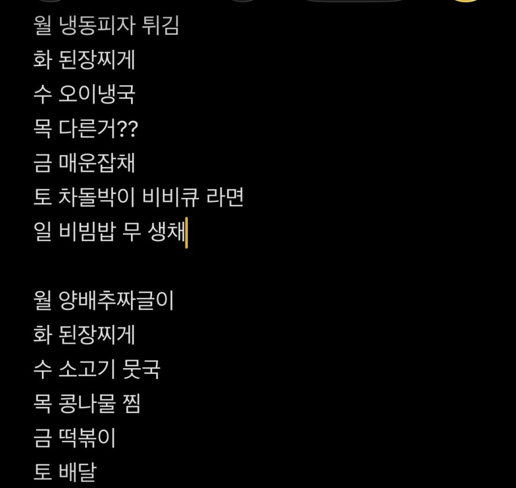 월간 식단표 - 앱 혼자 만들기